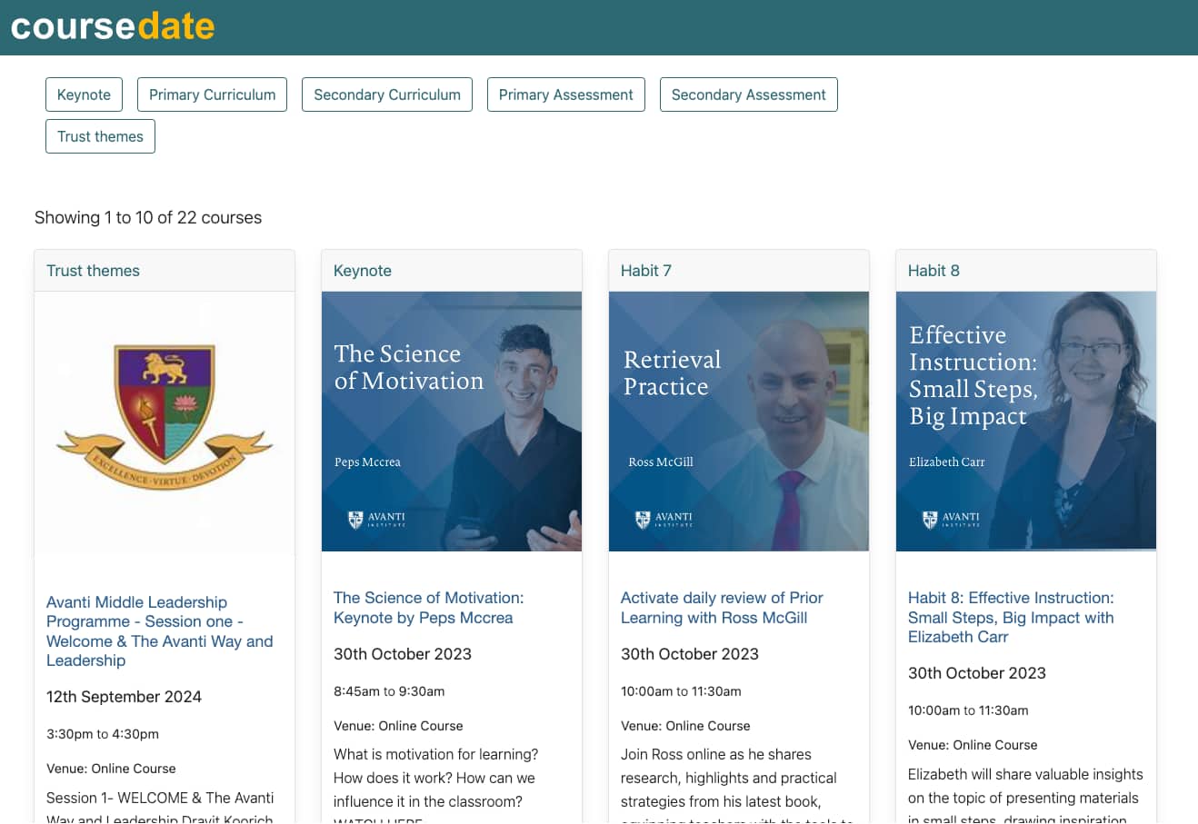 Cover Image for The Avanti Schools Trust is now using Coursedate as its teacher CPD platform