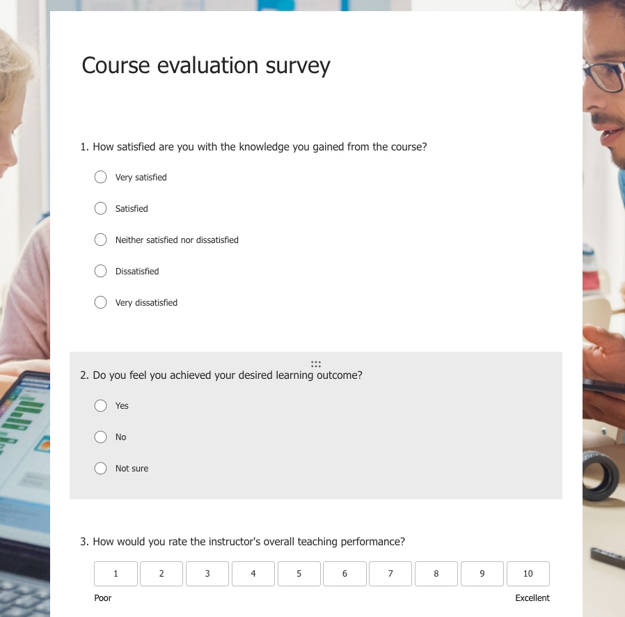 Microsoft Forms course survey