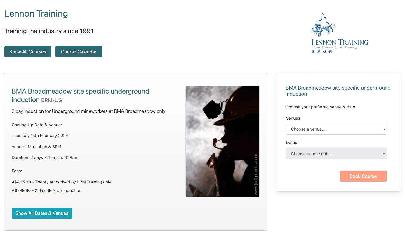 Cover Image for Lennon Training is now using the Coursedate online course booking system